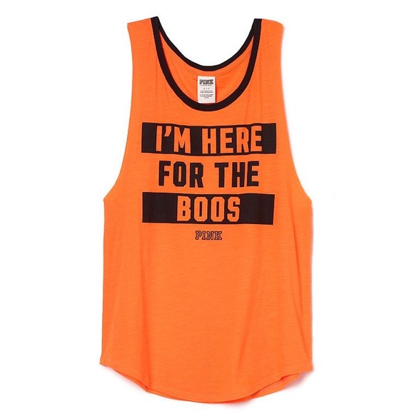 BNWT PINK by Victorias Secret “IM HERE FOR THE BOOS” muscle tank - Picture 2 of 9